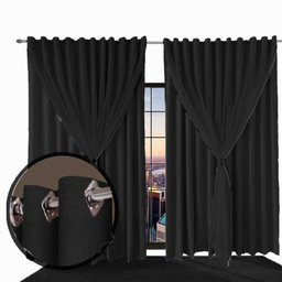 Cortina para Sala e Quarto Blecaute Lea 7,30 X 2,30 Preto - 6