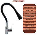 Ver imagem 5 de Torneira Preta Flexivel Mesa 2 Jatos Agua Quente/fria Inox