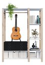 Ver imagem 2 de Arara de Roupas Solteiro Quarto Decorado em MDP Branco Moderno Technox