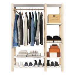 Arara de Roupas Solteiro Quarto Decorado em Mdp Branco Moderno Technox - 4