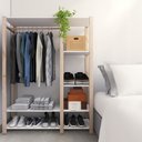 Ver imagem 1 de Arara de Roupas Solteiro Quarto Decorado em Mdp Branco Moderno Technox