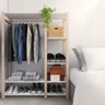 Arara de Roupas Solteiro Quarto Decorado em Mdp Branco Moderno Technox - 1