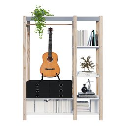 Arara de Roupas Solteiro Quarto Decorado em Mdp Branco Moderno Technox - 2