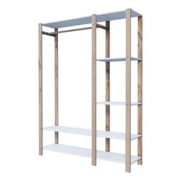 Arara de Roupas Solteiro Quarto Decorado em Mdp Branco Moderno Technox - 3
