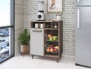 Ver imagem 2 de Fruteira Armário Off White Multiuso Moderno com Porta com Espaço para Microondas Fp