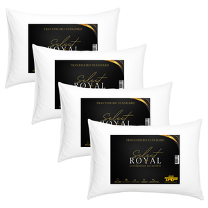 Kit 4 Travesseiros Select Royal Toque de Plumas Linha Hotelaria