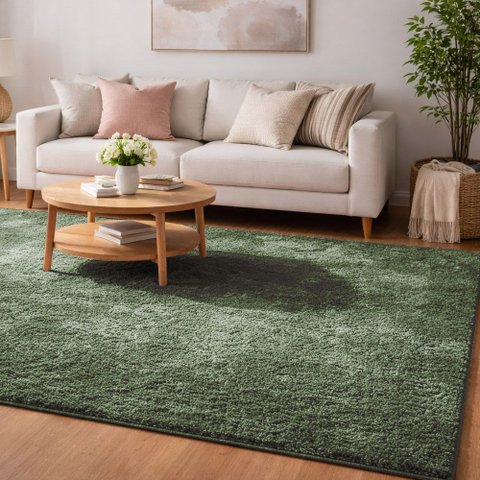 Tapete Milano Soft Verde Musgo Antiderrapante:2,00x2,50