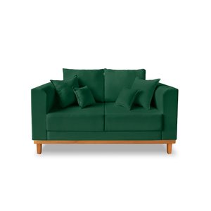Sofá Namoradeira Viena 02 Lugares Suede Verde - Madeira Prima Deccor
