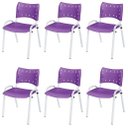 Ver imagem 2 de Cadeira Iso Base Branco Igreja, Escola, Escritório - Violeta Kit 6 Peças