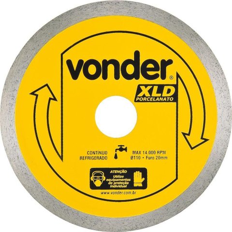 Disco Diamantado 110mm Contínuo Furo 20mm Xld - Vonder