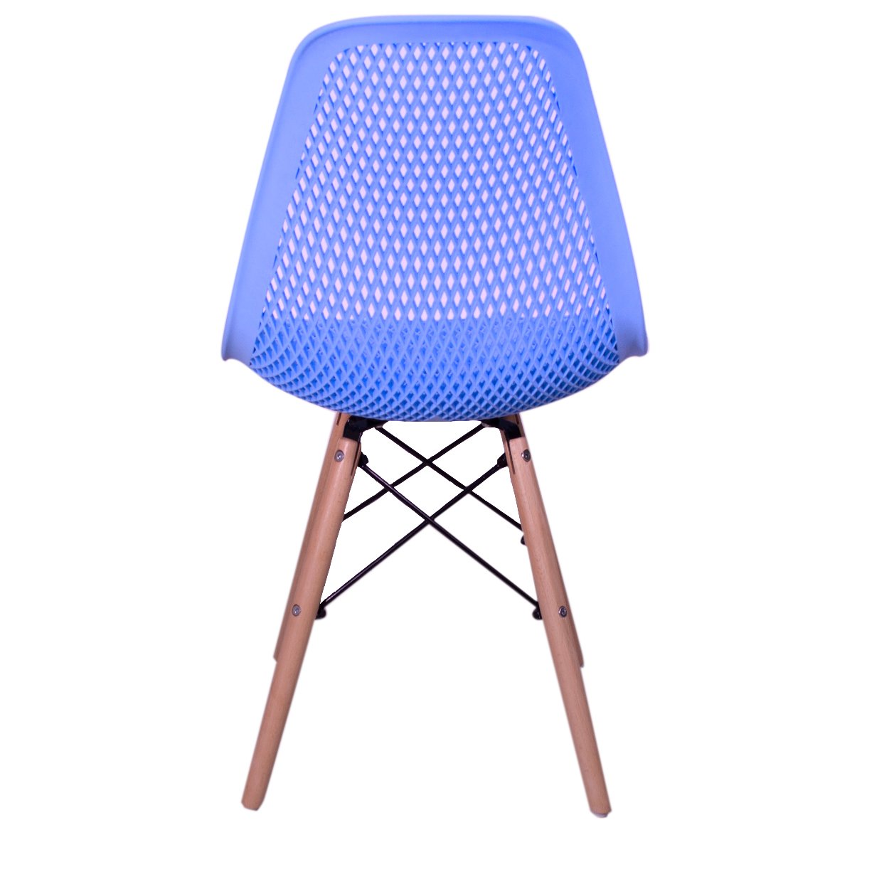 Kit 4 Cadeiras Design Charles Eames Eiffel Furadinha Azul Bebe - 5