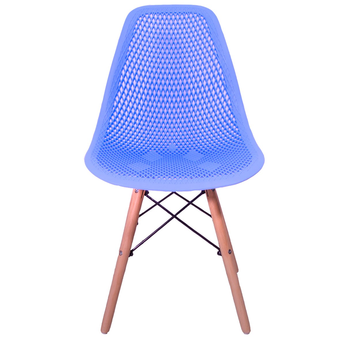 Kit 4 Cadeiras Design Charles Eames Eiffel Furadinha Azul Bebe - 2