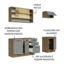 Ver mais imagens de Cozinha Completa 180004 Com Armário E Balcão Rustic/Cinza