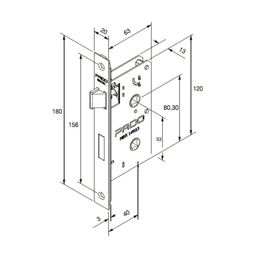 Fechadura de Porta Pado Vivaldi Cromada 40mm Externa - 4