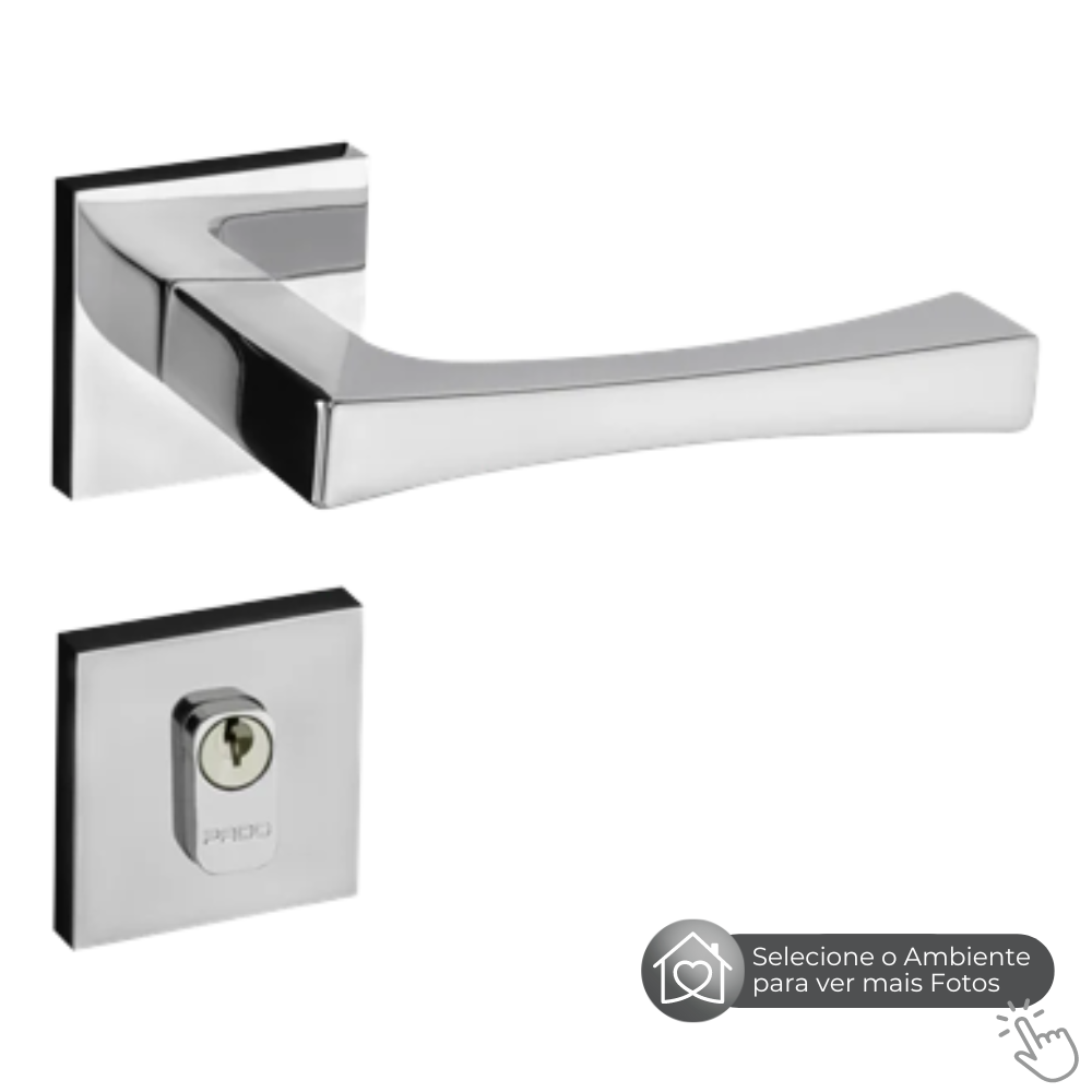 Fechadura de Porta Pado Vivaldi Cromada 40mm Externa - 6