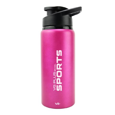 Garrafa Squeeze Alumínio Brilhante com Trava 600ml Academia Vg+