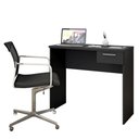 Ver imagem 4 de Escrivaninha para Computador 1 Gaveta Home Office Preta - Notável Móveis