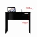 Ver imagem 5 de Escrivaninha para Computador 1 Gaveta Home Office Preta - Notável Móveis