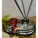 Ver imagem 2 de Bandeja Espelhada Oval Decorativa 27x17cm Banheiro Aparador Preto Fosco Lavabo Genovia