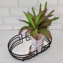 Ver mais imagens de Bandeja Espelhada Oval Decorativa 27x17cm Banheiro Aparador Preto Fosco Lavabo Genovia