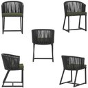 Ver imagem 5 de Mesa com 6 Cadeiras de Jantar Roma 120cm e Noronha em Alumínio Preto Corda Náutica Estofado 13 Trama