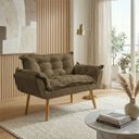 Ver imagem 1 de Namoradeira Decorativa Confortável para Sala Recepção Consultório Manicure Alice Suede