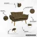 Ver imagem 5 de Namoradeira Decorativa Confortável para Sala Recepção Consultório Manicure Alice Suede