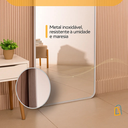 Ver mais imagens de Espelho Grande Oval com Base Reta Moldura Prata Corpo Inteiro 150x60cm Decorativo Quarto Sala Closet