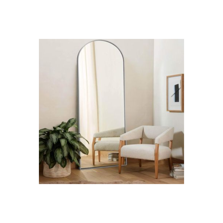 Espelho Grande Oval com Base Reta Corpo Inteiro 150 X 60 Cm