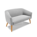 Ver imagem 3 de Kit 01 Namoradeira 02 Lugares e 02 Poltronas Giratória Stella Suede Cinza Base Madeira MA30 - D’Rossi
