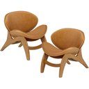 Ver imagem 1 de Kit 2 Poltronas Decorativa Orgânica Sala Living Kadosh L02 Couríssimo Canela - Lyam Decor