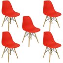 Ver imagem 3 de Kit 5 Cadeiras Charles Eames Eiffel Wood Design Branca Preta Cinza Outras