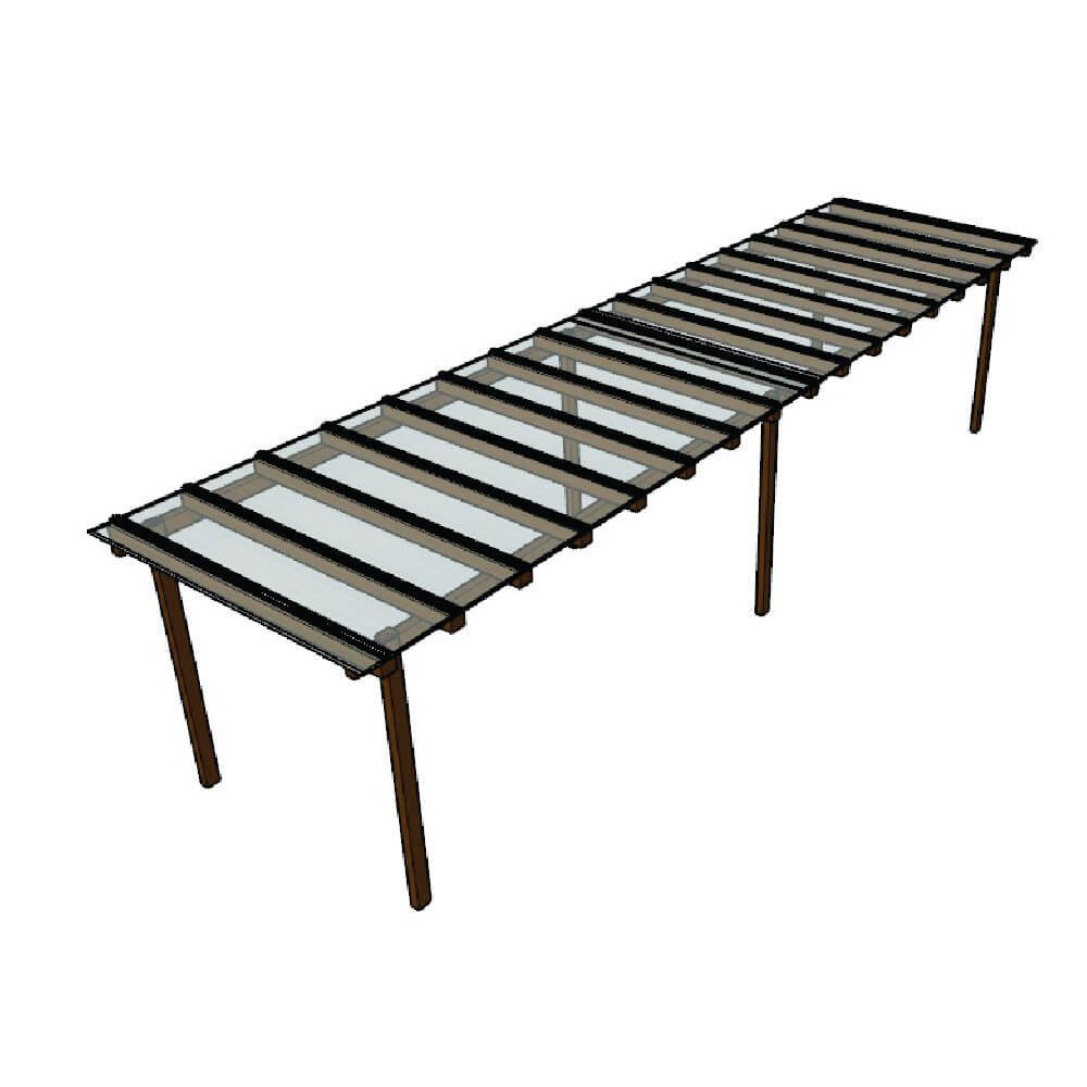 Cobertura Policarbonato Alveolar 8,00m x 2,00m - Cristal 4mm
