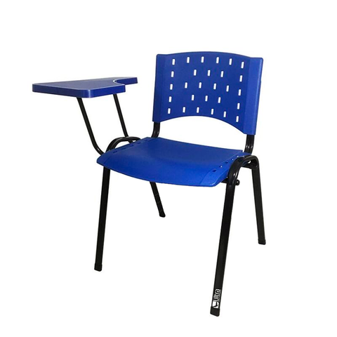 Cadeira Universitária Plástica Azul 10 Unidades Prancheta Plástica - Ultra Móveis