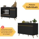 Ver imagem 2 de Kit Balcão Cozinha para Cooktop/forno 105cm e Gabinete Pia 120cm Veneza Multimóveis Mp2290