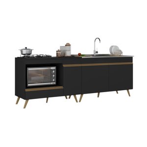 Kit Balcão Cozinha para Cooktop/forno 105cm e Gabinete Pia 120cm Veneza Multimóveis Mp2290