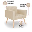 Ver imagem 6 de Kit 2 Poltronas Viena Gomada Corino Bege Pés Palito Natural - D’Rossi