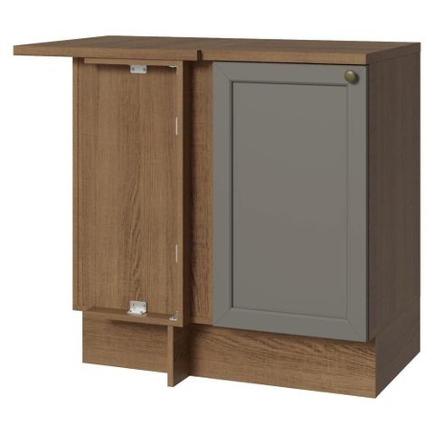 Balcão de Canto 1 Porta Rustic/cinza Vik Madesa Rustic/cinza