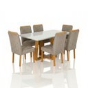 Ver imagem 3 de Conjunto Mesa 6 Cadeiras Hamburgo com Pegador Plus – Mesa de Jantar Moderna para Sala e Cozinha:Marr