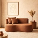 Ver imagem 1 de Sofá Decorativo Curvo Orgânico Nature Gaia Boucle Terracota - Montanaris Decor