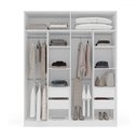 Ver imagem 3 de Guarda-roupa Casal Lisboa 4 Portas 4 Gavetas Branco/azul - Politorno