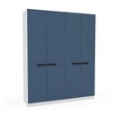 Ver imagem 2 de Guarda-roupa Casal Lisboa 4 Portas 4 Gavetas Branco/azul - Politorno