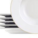 Ver imagem 2 de Jogo de Pratos Rasos Tramontina Elisa 6 Peças 28cm em Porcelana com Filete de Ouro