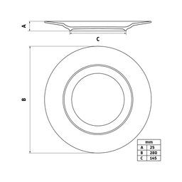 Jogo de Pratos Rasos Tramontina Elisa 6 Peças 28cm em Porcelana com Filete de Ouro - 4
