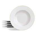 Ver imagem 1 de Jogo de Pratos Rasos Tramontina Elisa 6 Peças 28cm em Porcelana com Filete de Ouro
