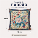 Ver imagem 6 de Kit 3 Capas de Almofada 43x43cm Microfibra Floral Arabesco Floral Provençal