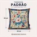 Ver imagem 6 de Kit 3 Capas de Almofada 43x43cm Microfibra Floral Arabesco Floral Provençal