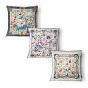Ver imagem 4 de Kit 3 Capas de Almofada 43x43cm Microfibra Floral Arabesco Floral Provençal