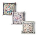 Ver imagem 4 de Kit 3 Capas de Almofada 43x43cm Microfibra Floral Arabesco Floral Provençal