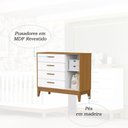 Ver imagem 4 de Comoda Sapateira Flip 1 Porta 4 Gavetas Branco Fosco com Savana